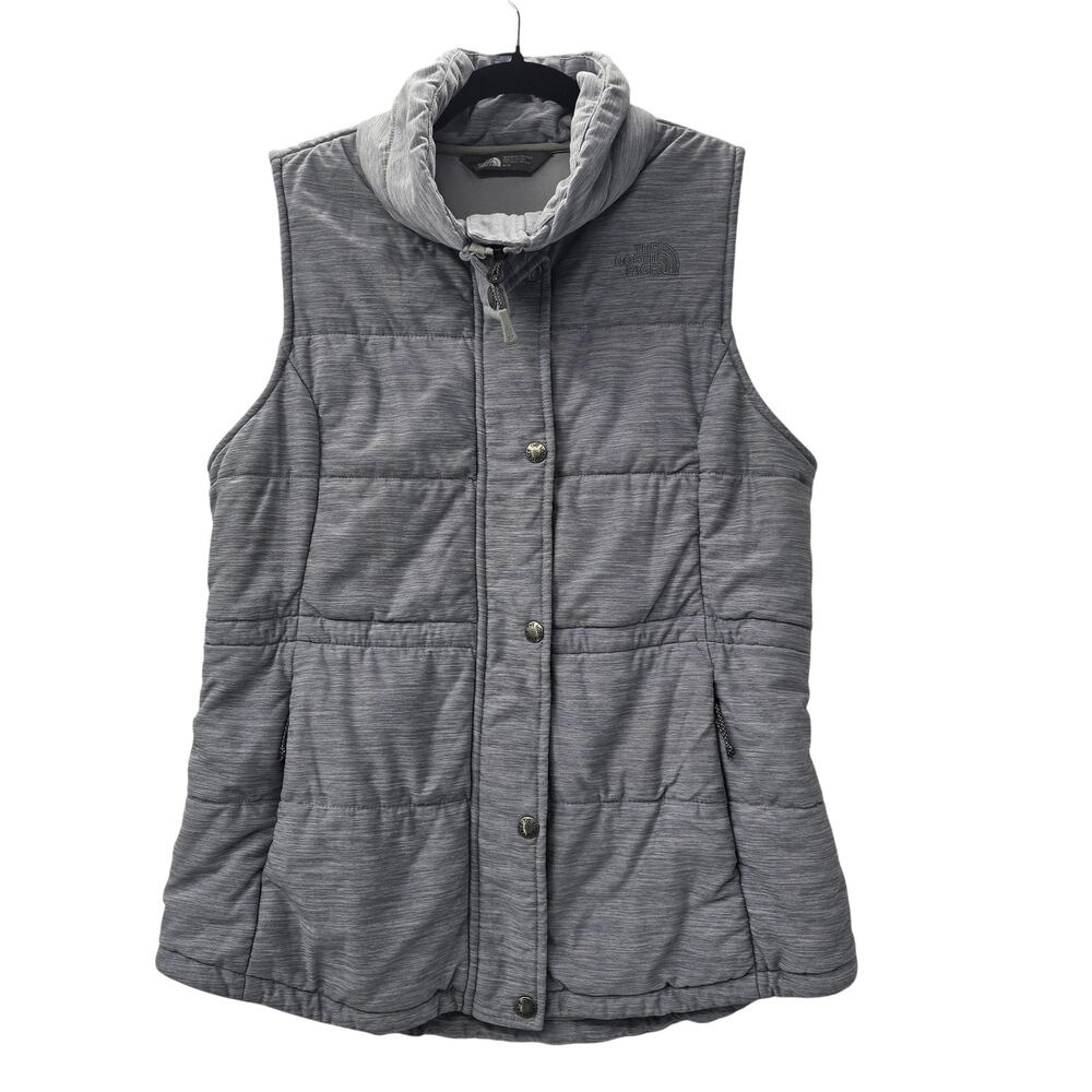 The North Face Vest Womens Medium Gray Puffer Quilted